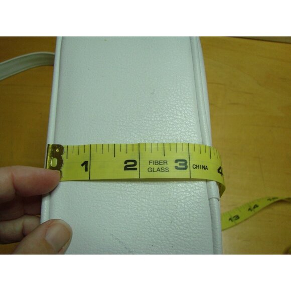 Retro Silver Gold Diamond Design White Crossbody Bag Faux Leather Granny Core - Picture 13 of 13